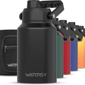 Half Gallon Insulated Water Bottle - 64oz Leak Proof Stainless Steel Water Jug