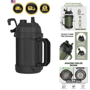1 gallon water jug, 128 oz Large Insulated Stainless Steel Sports Water Jug, ...