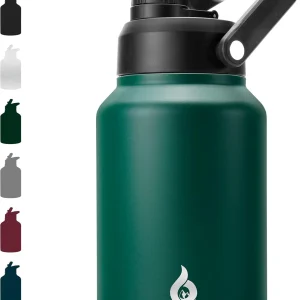 Half Gallon Insulated Water Bottle - 64oz Wide Mouth Stainless Steel Water Jug